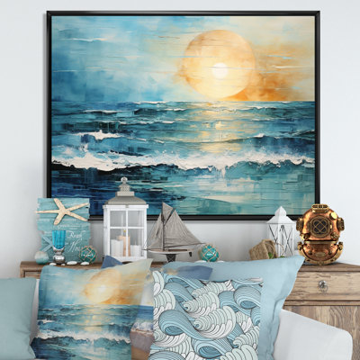 " Teal Yellow Ocean Serenade Pastoral I "