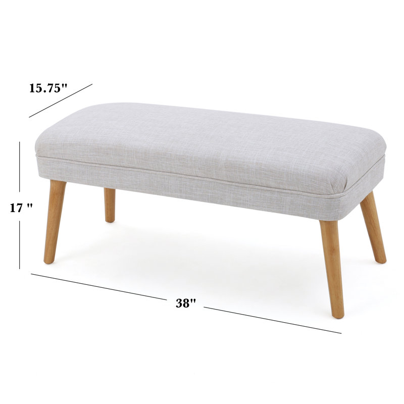 Sulayman Polyester Upholstered Bench, Beige