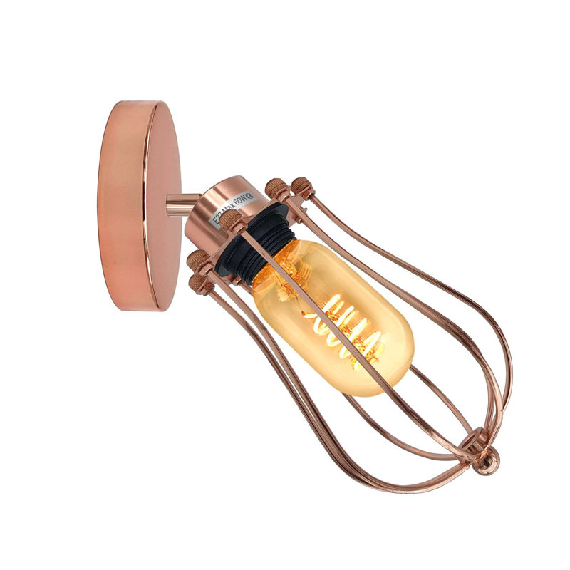 Bomar Adjustable Arm Sconce with Cage Shade – Vintage Traditional Wall Light for Living Rooms, Bedrooms, and Hallways., Yes