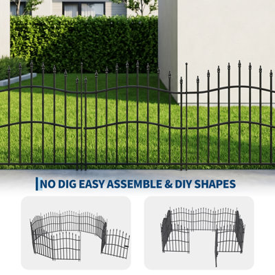 Clôture de jardin décorative en métal sans barrière avec barrière
