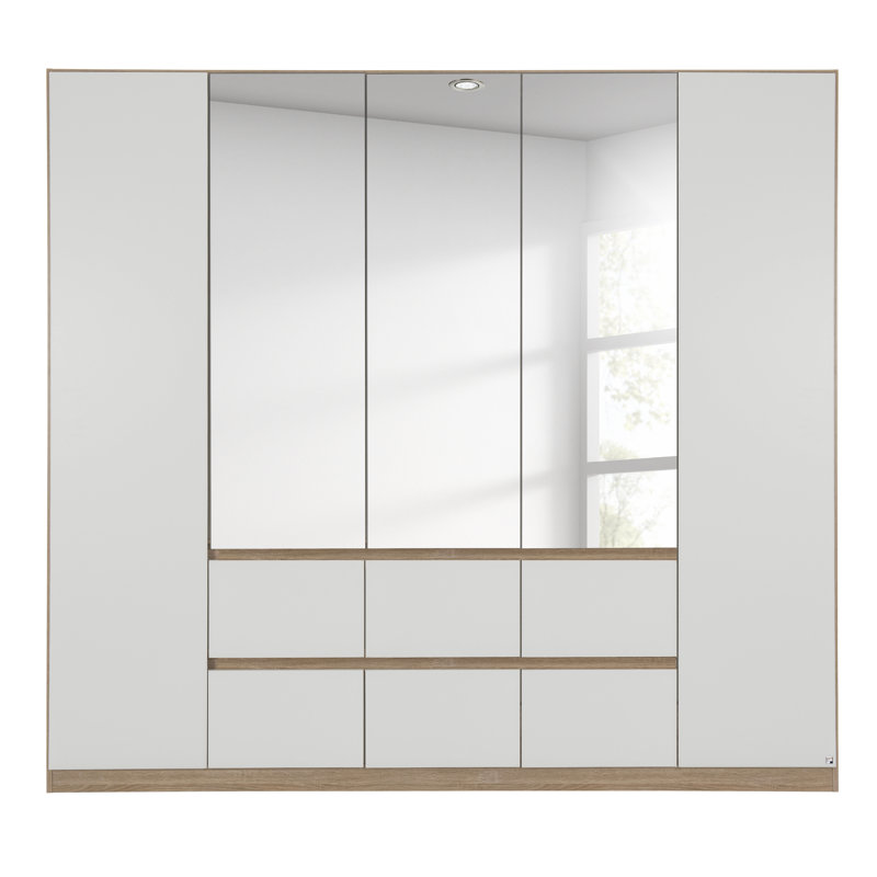 Mainz 5 Door Wardrobe, Alpine White/Oak