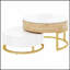 Tables basses gigognes rondes modernes à plateau relevable et 2 tiroirs, parfaites pour les salons élégants et peu encombrants.