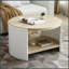 Table basse ronde de 31 po à l'apparence de bois rustique pour le salon, rangement à 2 niveaux, pieds en alliage épais, facile à assembler