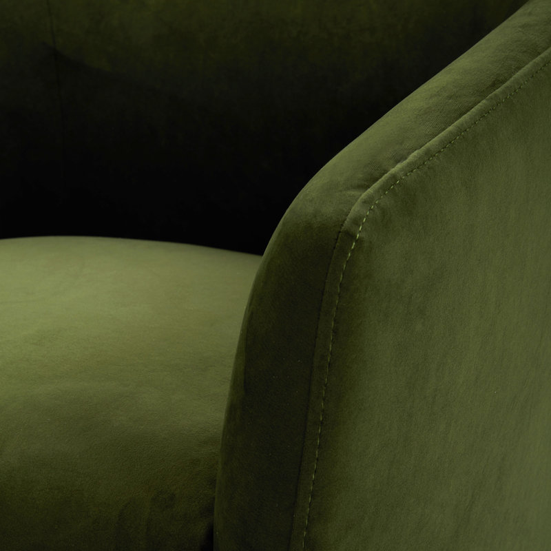 Elexi Upholstered Swivel Barrel Chair, Green