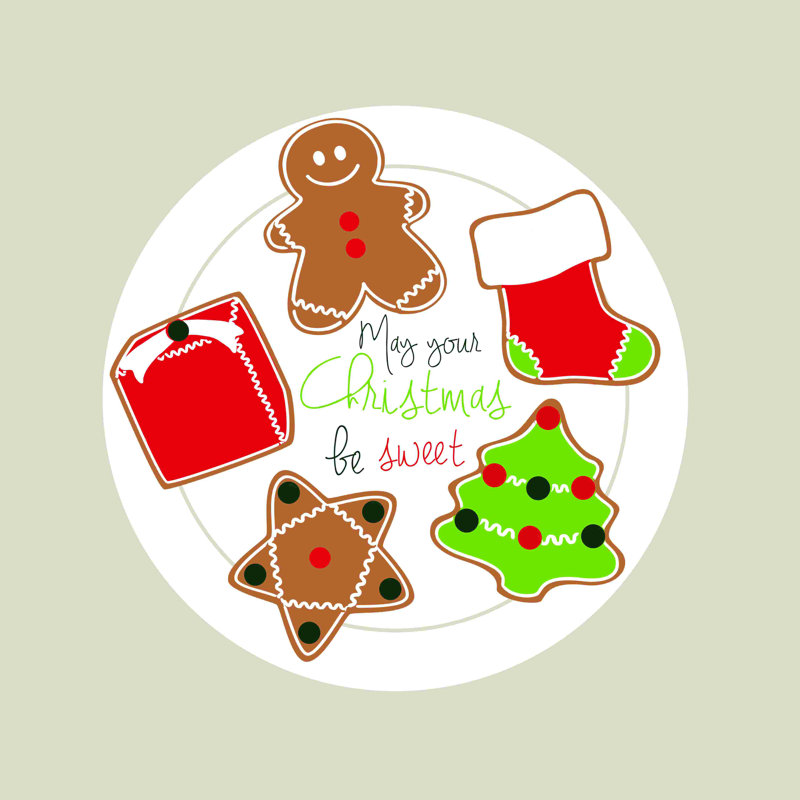 Christmas Sweet Cookies - reproduction sur toile tendue, H 36 po x l 36 po