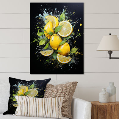 Neon Lime Lemonade Luminescence - Fruits Metal Wall Art