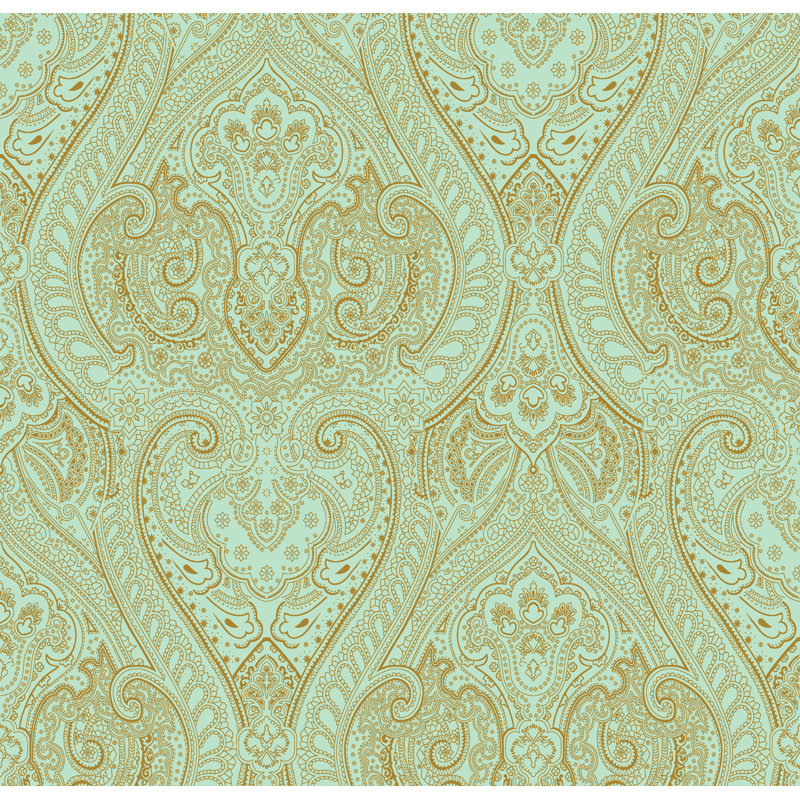 Rouleau de papier peint zen, Vert/doré