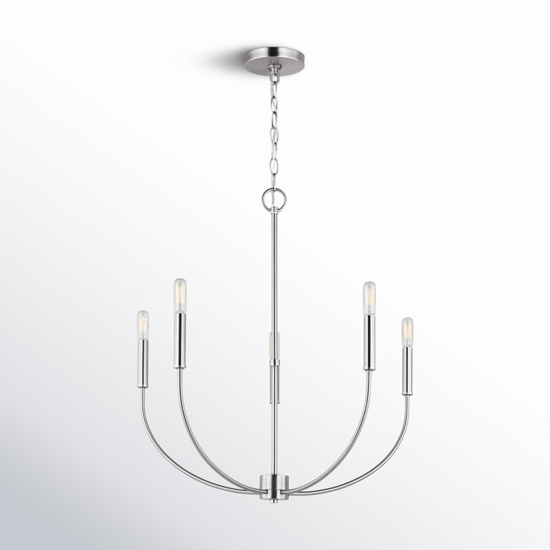 Lustre 5 lumières façon bougie Kendrey , Nickel brossé