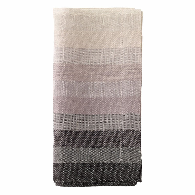 Gradient Stripe Linen Napkin, Black
