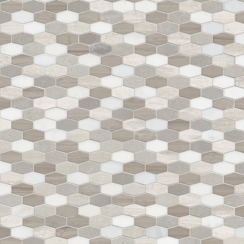 Carreau de marbre et mosaïque Veneto Mix Hexagon 12 po x 12 po
