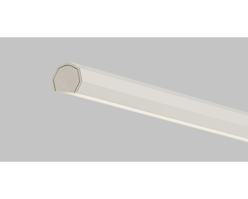 Plural Faceted Picture Light, Polished Nickel, 0.7" H x 18" W x 8.9" D, 13.5