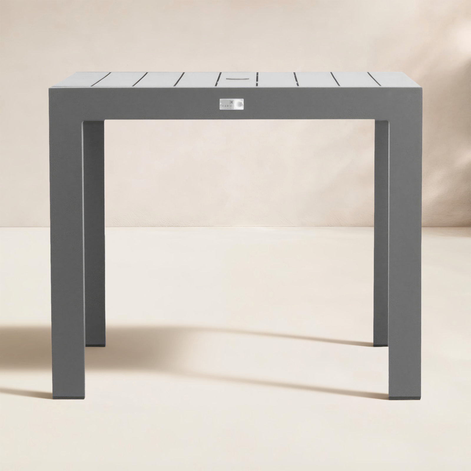 Bisharah Aluminum Outdoor Dining Table, Slate