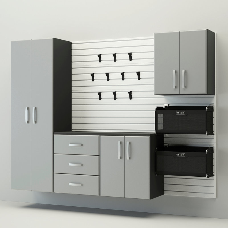 Deluxe 4 Piece Storage System, White/Silver