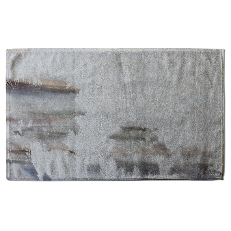 Cotton Floral Tea Towel Kitchen Towel, Grey