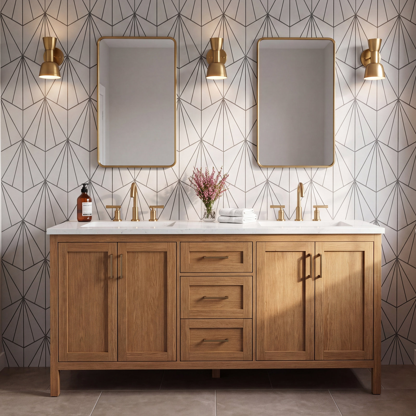 Merola Tile Aster 8.63" x 9.88" Porcelain Patterned Wall & Floor Tile, Off White/Black