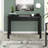 47.5" Wide Fluted Desk with Soft-Glide Drawers — Black Grain Scandinavian MDF Writing Desk for Home Office | Gardeina-503244416