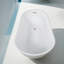 Baignoire de trempage autoportante, de conception moderne en blanc ultrabrillant, fabriquée en acrylique