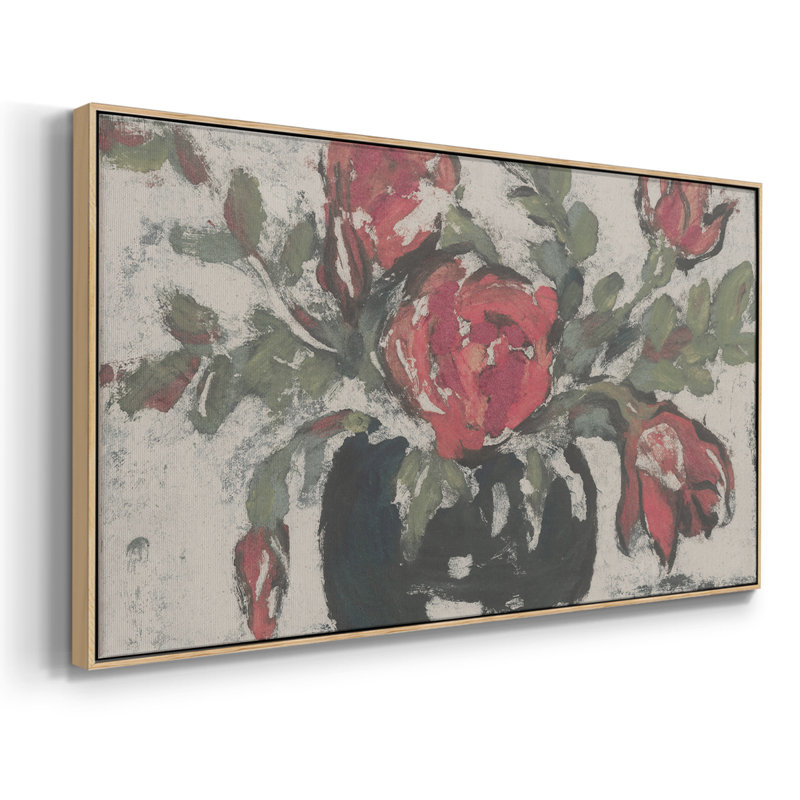 Botanical Series-CECXCIV- Toile tendue avec châssis tendue, prête à être accrochée, Naturel, H 21 po x l 41 po