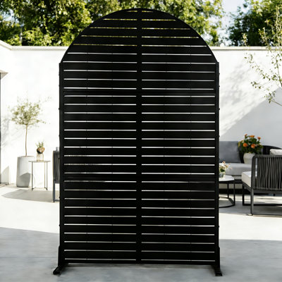 Metal Privacy Screen Fence Panel - Freestanding Outdoor Privacy Screen with Stand for Patio, Balcony or Deck by FLIZE