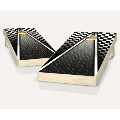 2' x 4' Racing Solid Wood Cornhole Set with Bags