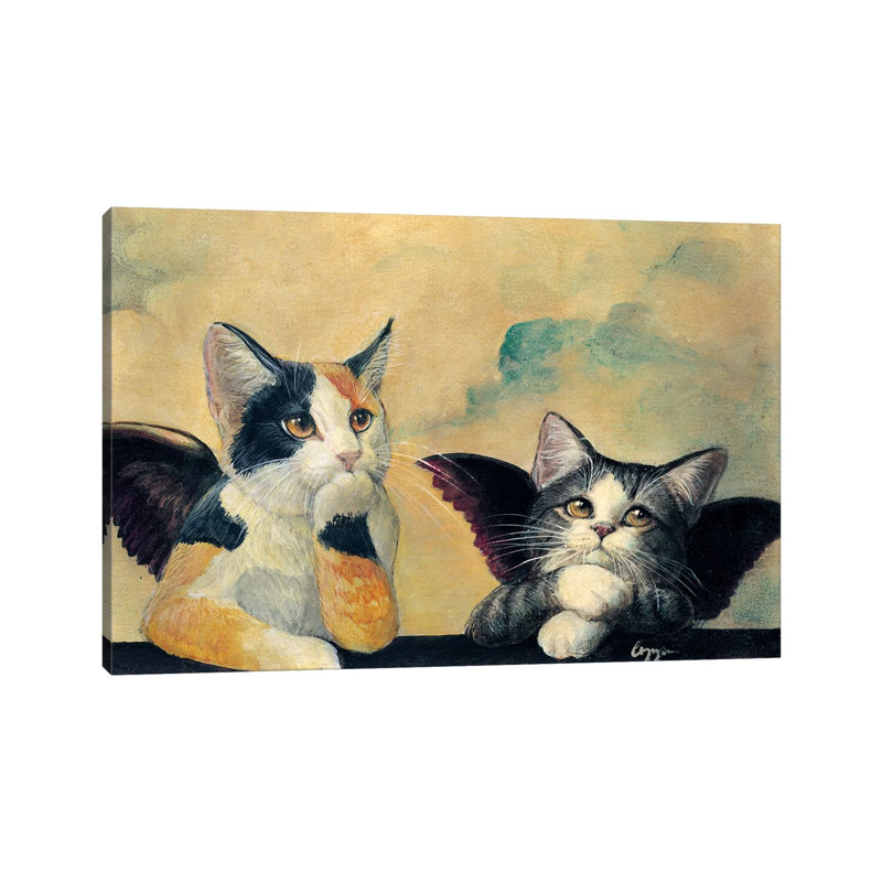 Cherub Kittens by Melinda Copper - Wrapped Canvas Painting, 20.32 cm H x 30.48 cm W