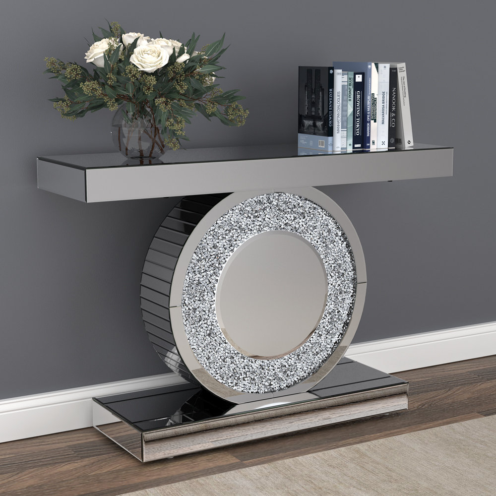 Everly Quinn Passerine 47.25'' Glass Top Console Table | Wayfair