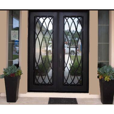 Asian Pacific Products Inc. 37.25'' x 81.5'' Glass Wood Front Entry Doors