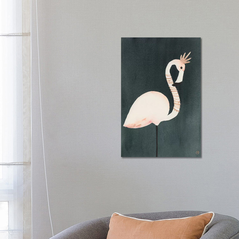 Flamingo And Crown by CreatingTaryn - Wrapped Canvas Print, 66.04 cm H x 45.72 cm W