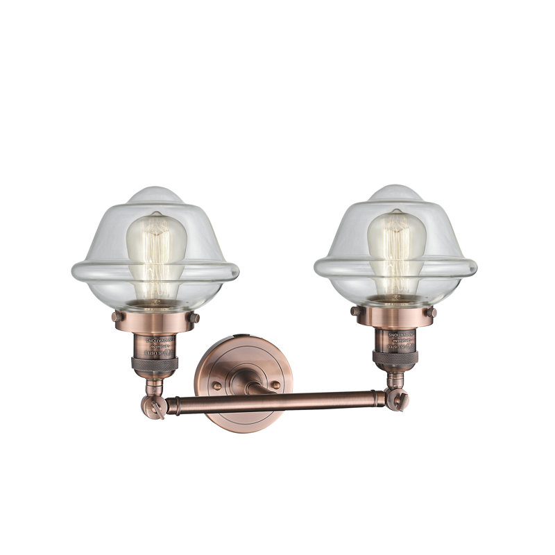 Gebhart 2 - Light Dimmable Vanity Light, 60 Watt Vintage Incandescent Bulb, Clear, Antique Copper