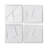 Bohm Modern Dimensional Plaster Artwork Paintings -  Canvas Wall Art Display For Stylish Wall Home Decor Display - Set Of 4, 20", White