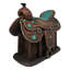 Figurine décorative de selle western, centre de table, similicuir travaillé, accents turquoise, 33 cm (L)