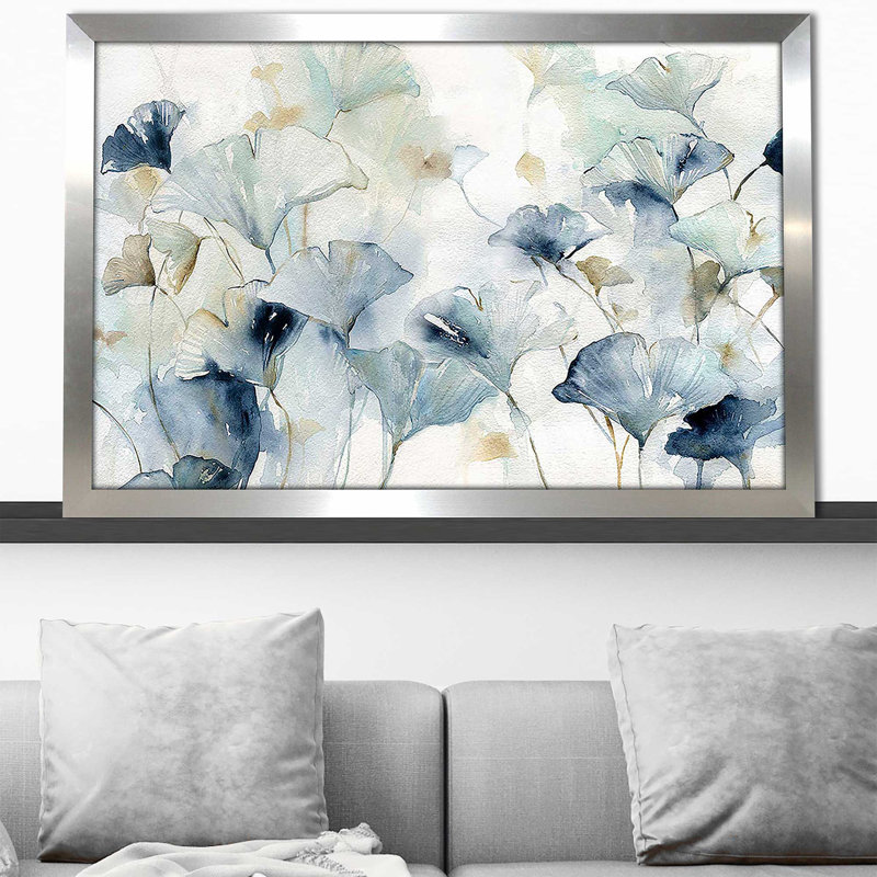 Glorious Ginkgo par Carol Robinson - Peinture, Encadrement argenté, H 33,5 po x l 49,5 po x P 1 po