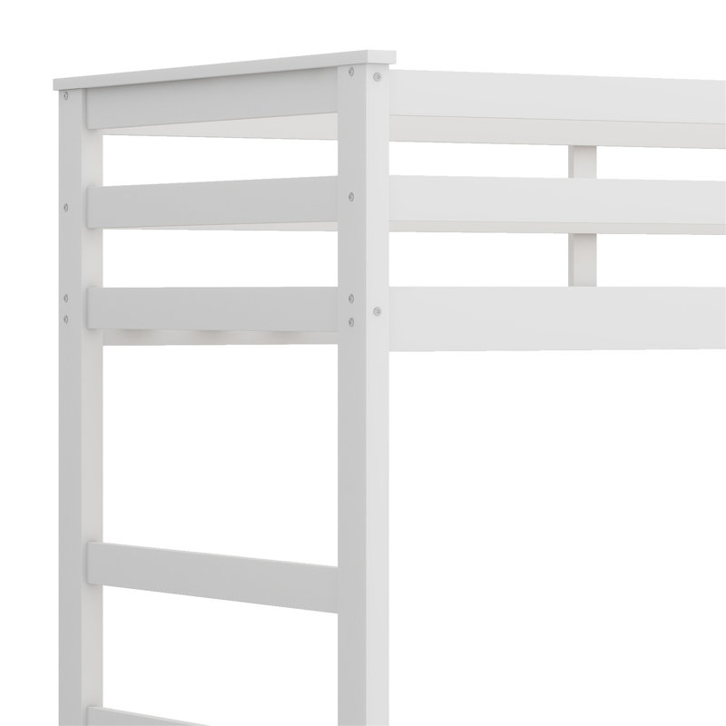 Lit superposé avec lit gigogne et escalier, Blanc