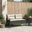 Banc de patio en polyester noir avec coussins 45,7 po x 24,6 po x 29,1 po Latitude Run®