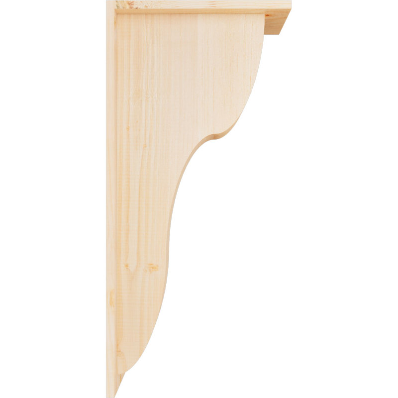 5 1/2"W x 14"D x 30"H Carmel Smooth Corbel w/Backplate, Douglas Fir, Smooth, 30" H x 5.5" W x 14" D, Douglas Fir