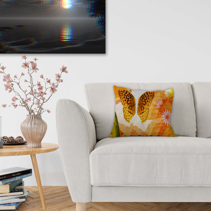 Housse et insert de coussin carré orange orange, 24" X 24"