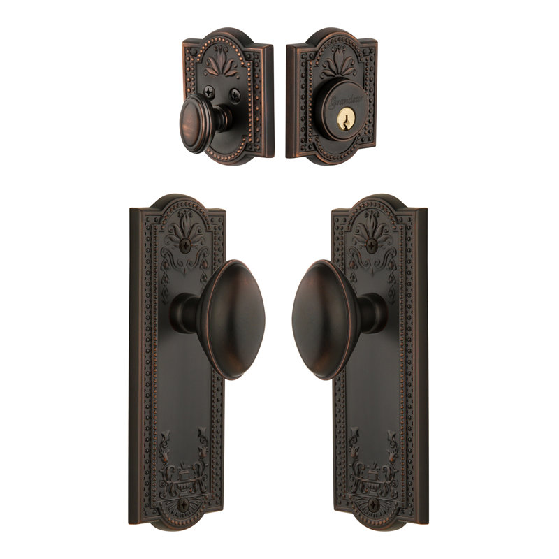 Parthenon Complete Entry Knob Set with Deadbolt, Timeless Bronze