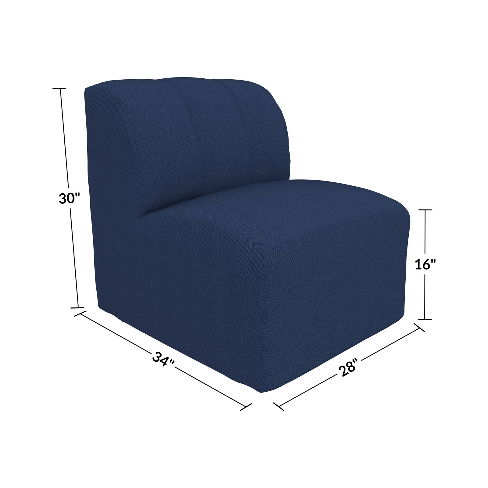 Praia Sunbrella® Patio Lounge Chair, Sunbrella® Canvas Navy
