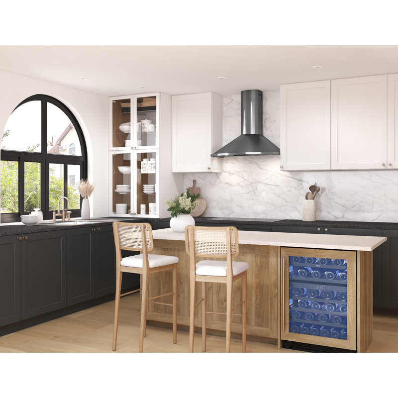 Hotte murale 36 pouces Zephyr Savona 600 CFM avec lumières DEL, Acier inoxydable noir