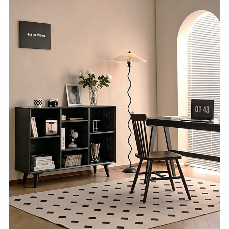 Bibliothèque Minimalist Modern Living, Noir,  (3 tablettes) H 33,46 po x l 47,24 po x P 12,6 po