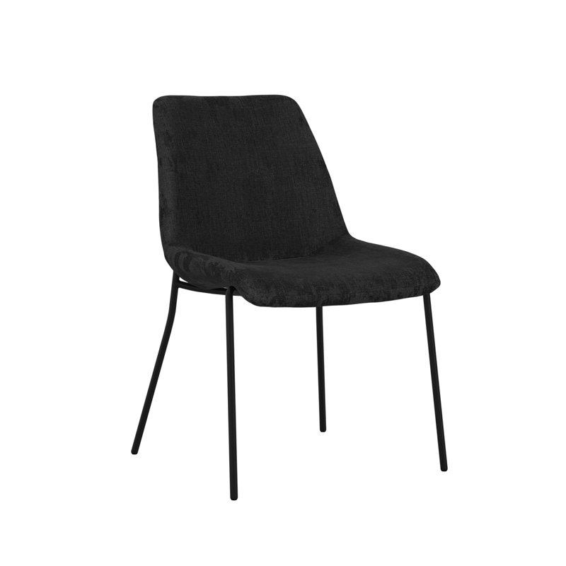 CARLO DINING CHAIR WITHOUT ARMS, Black, Black