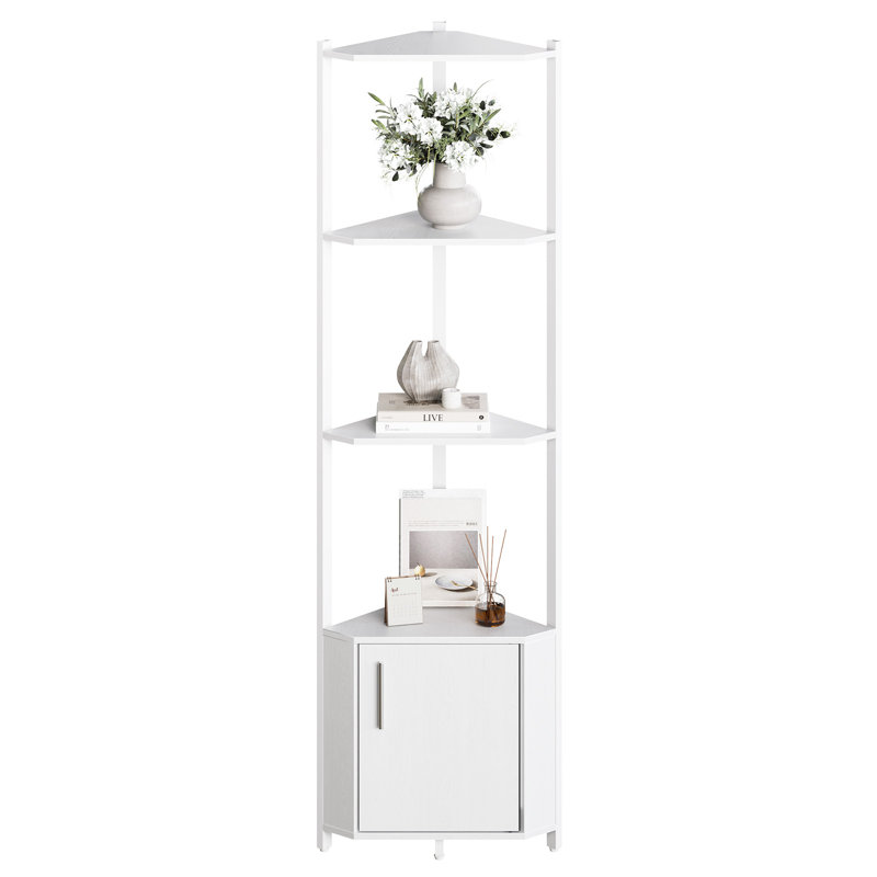 5-Tier Metal Corner Shelf, Space-Saving Storage Unit for Bedroom, Living Room, Bathroom, or Office, Holds Plants, Books, and Decor