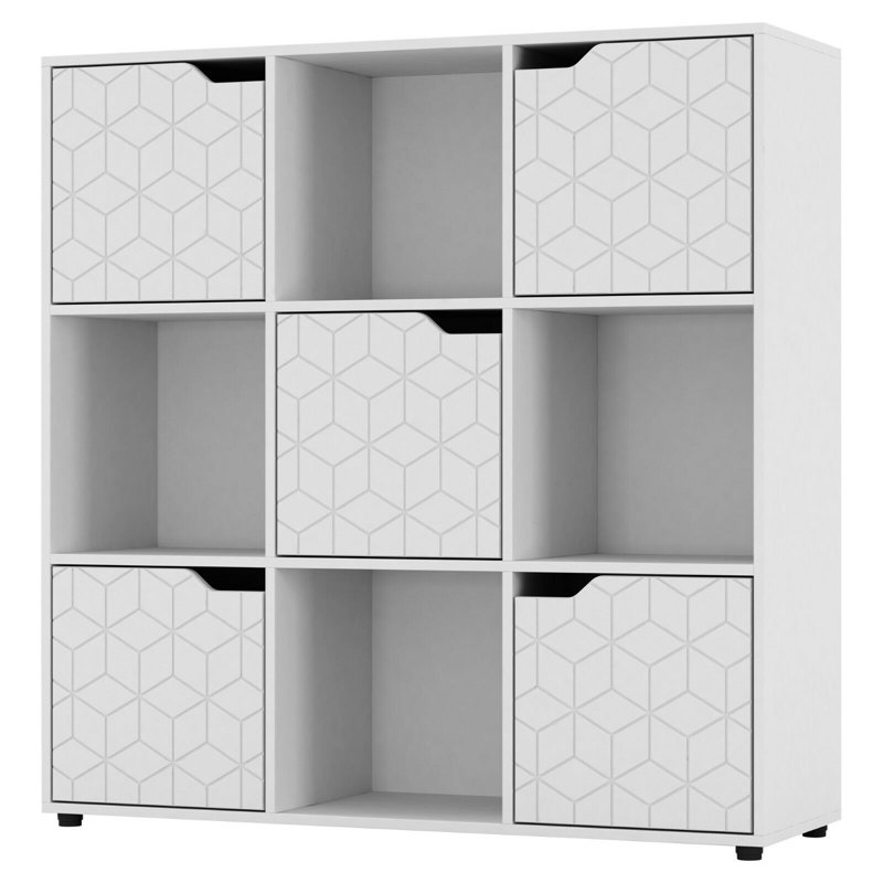 Bernuth 90.5cm H x 89cm W Cube Bookcase, White