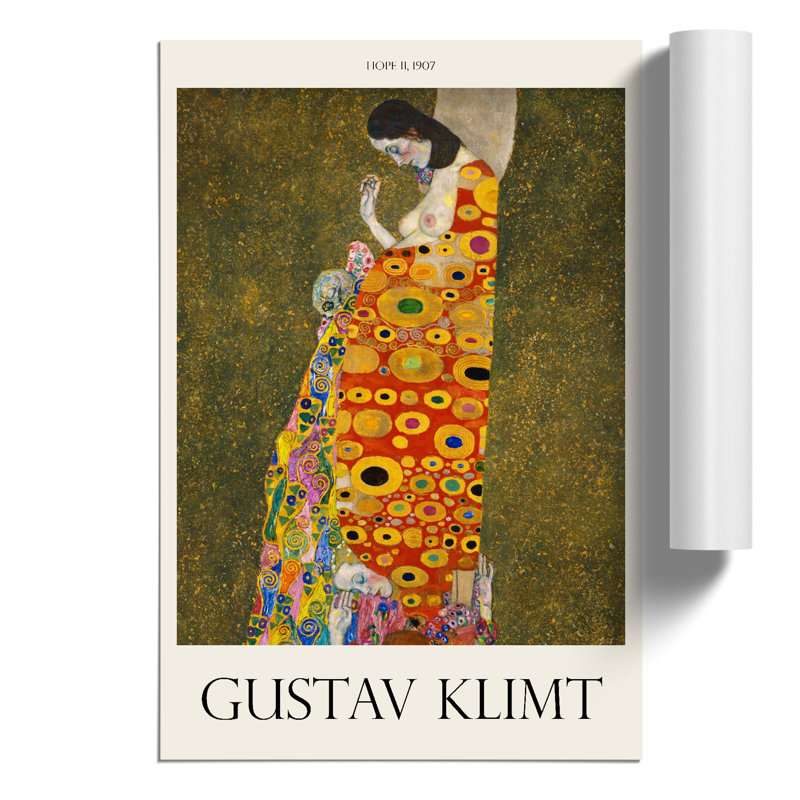 Hope Ii by Gustav Klimt - No Frame Painting, 59cm H x 42cm W x 0.1cm D