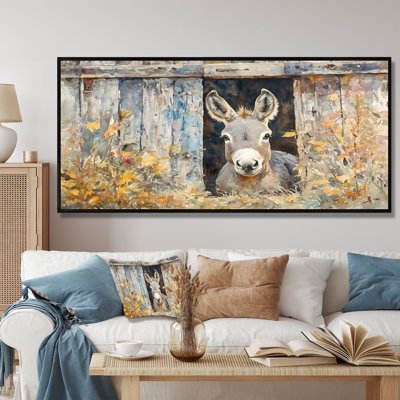 «Dorrelis Donkey Floral Portrait At The Barn», art mural d'âne pour le salon