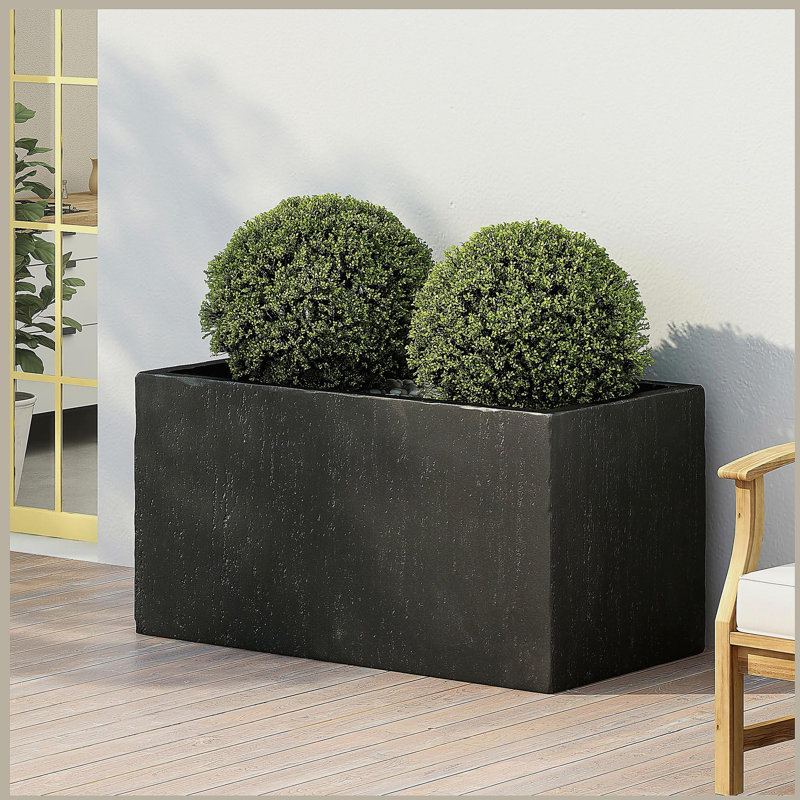 GRAND PLATEAU EXTÉRIEUR CARRÉ 35 po, H 18 po x l 35,25 po x P 18 po, Noir