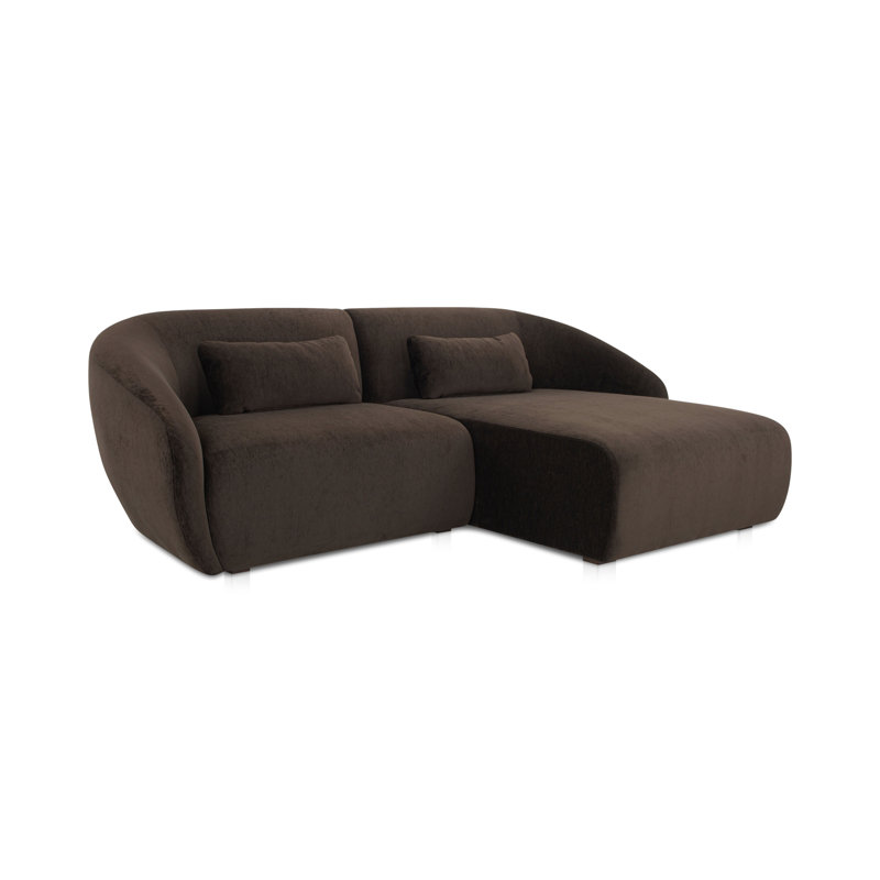 Canapé modulaire rembourré 2 pièces Anson, Blanc chaud, Orienté à droite