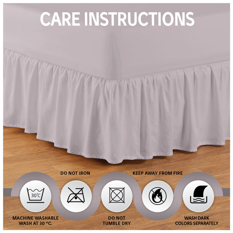Premium Cotton Blend Plain Dyed Valance Sheet | Soft Durable and Breathable Luxury Bed Sheet for Ultimate Comfort, Grey