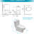 White Ceramic One Toilet With Dual Flush And Attractive Design - Stylish Bathroom Fixture Quick Installation Kit Hassle- Setup