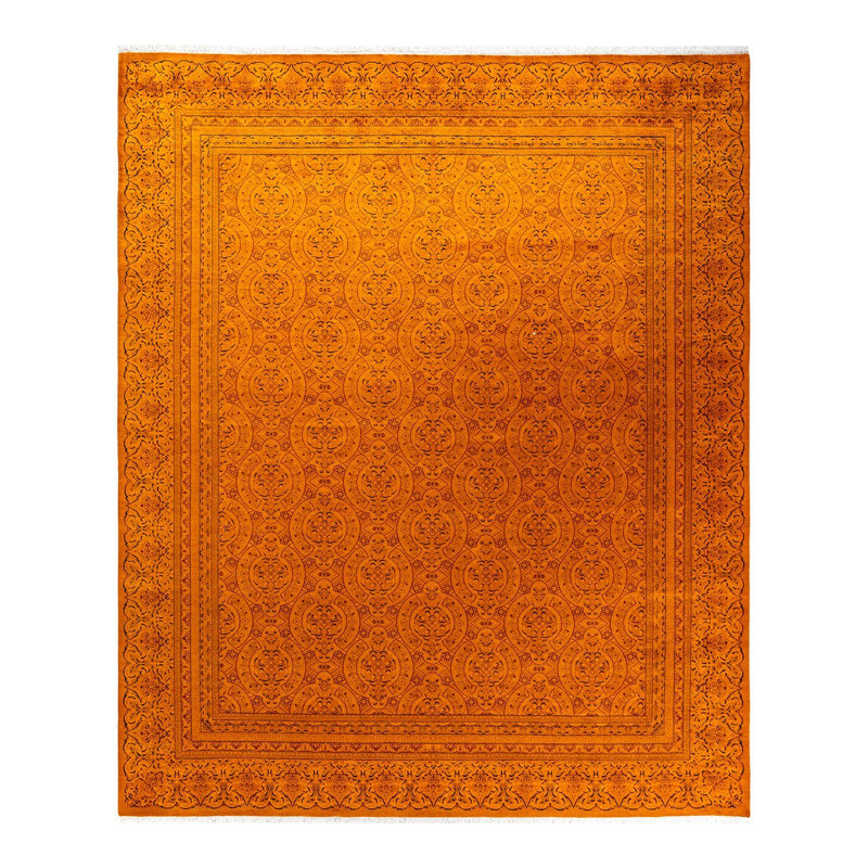 Tapis orange nouvel âge 8 pi 1 po x 9 pi 10 po Conny